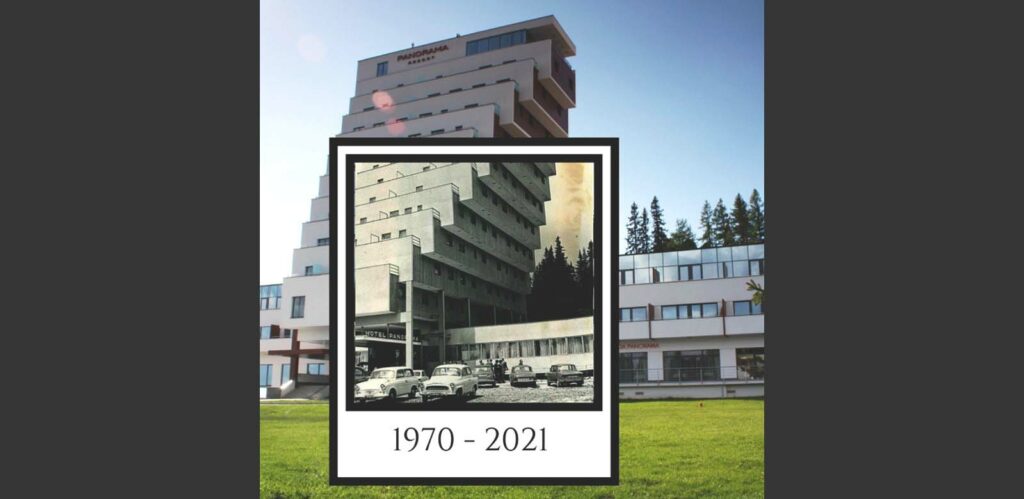 Molchat Doma Album cover, building, Slovakia comparison after renovation and repairs, years